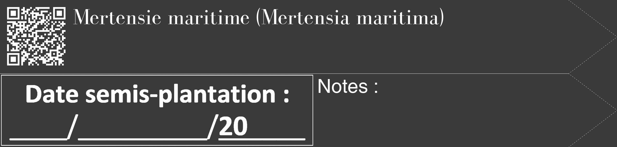 Étiquette de : Mertensia maritima - format c - style blanche8_simple_simplebod avec qrcode et comestibilité