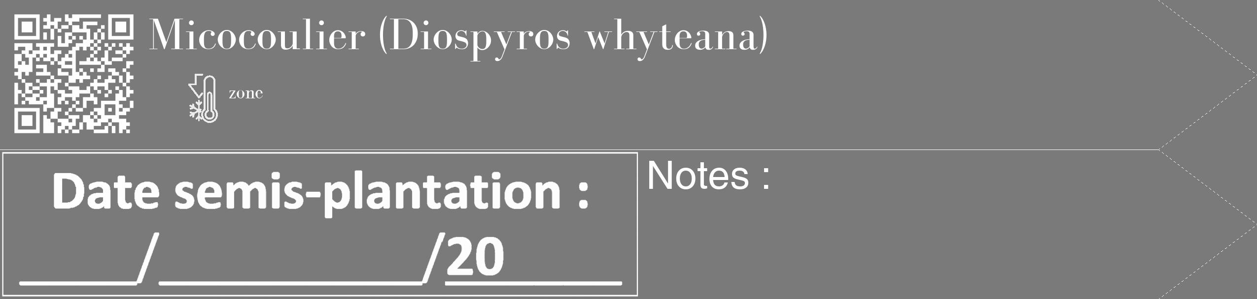 Étiquette de : Diospyros whyteana - format c - style blanche3_simple_simplebod avec qrcode et comestibilité