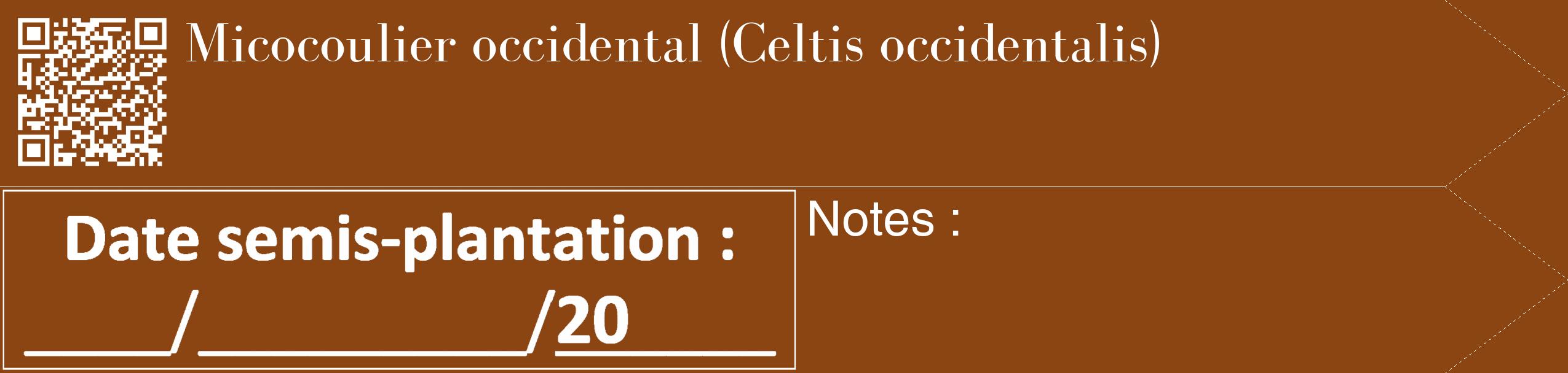 Étiquette de : Celtis occidentalis - format c - style blanche30_simple_simplebod avec qrcode et comestibilité