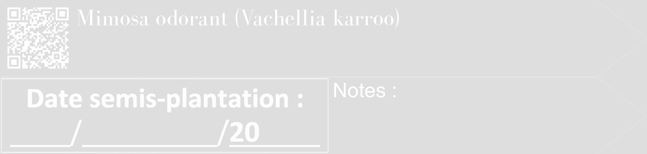 Étiquette de : Vachellia karroo - format c - style blanche20_simple_simplebod avec qrcode et comestibilité