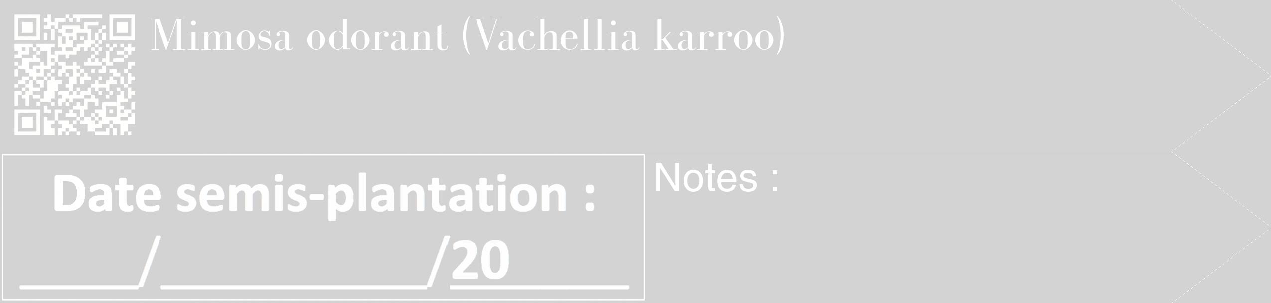 Étiquette de : Vachellia karroo - format c - style blanche56_simple_simplebod avec qrcode et comestibilité