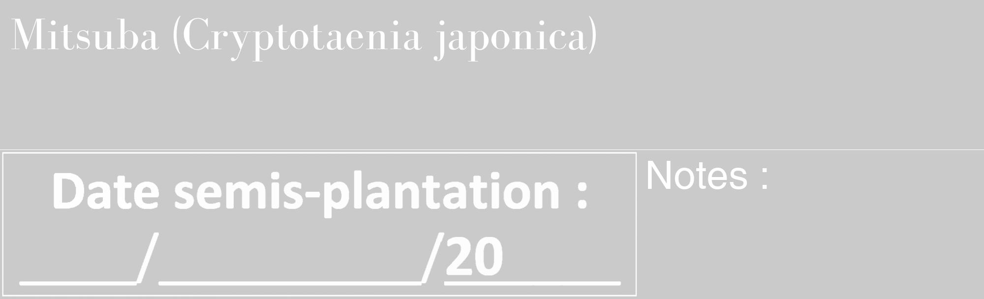 Étiquette de : Cryptotaenia japonica - format c - style blanche21_basique_basiquebod avec comestibilité