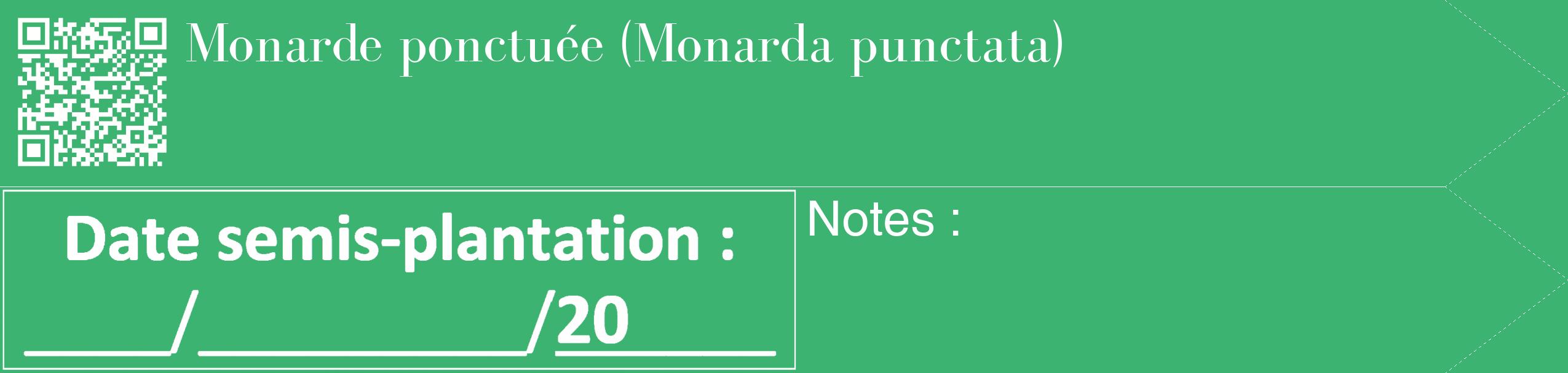 Étiquette de : Monarda punctata - format c - style blanche12_simple_simplebod avec qrcode et comestibilité