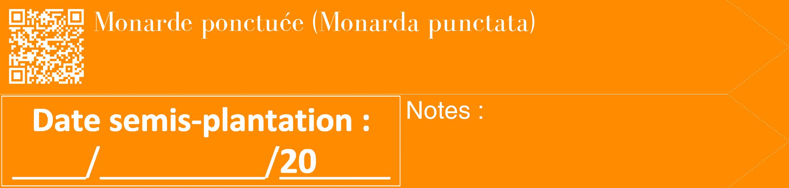 Étiquette de : Monarda punctata - format c - style blanche23_simple_simplebod avec qrcode et comestibilité