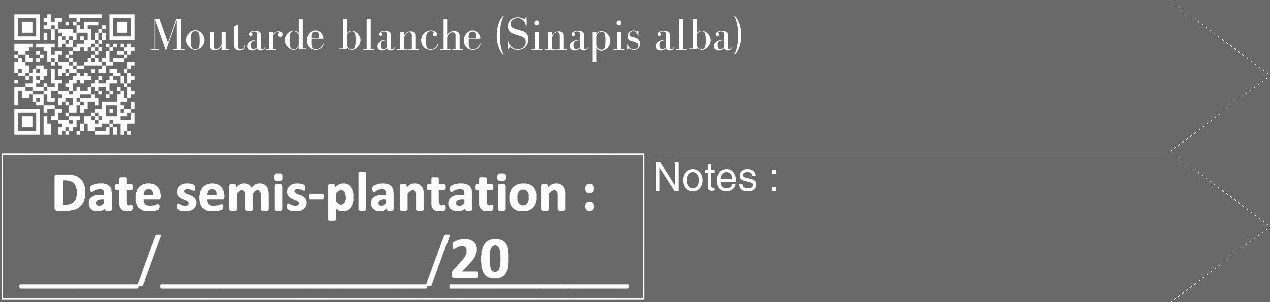 Étiquette de : Sinapis alba - format c - style blanche11_simple_simplebod avec qrcode et comestibilité