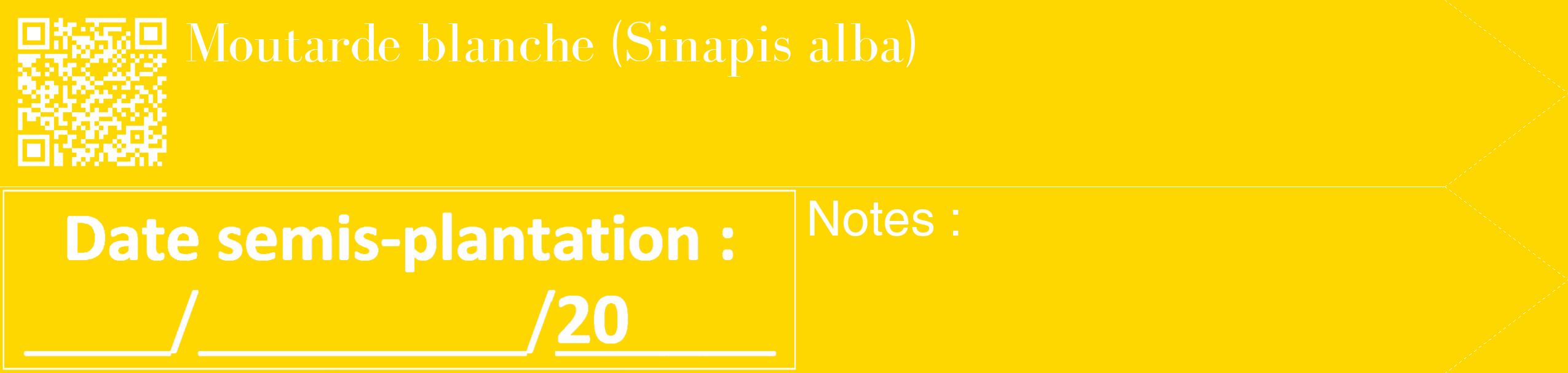 Étiquette de : Sinapis alba - format c - style blanche21_simple_simplebod avec qrcode et comestibilité