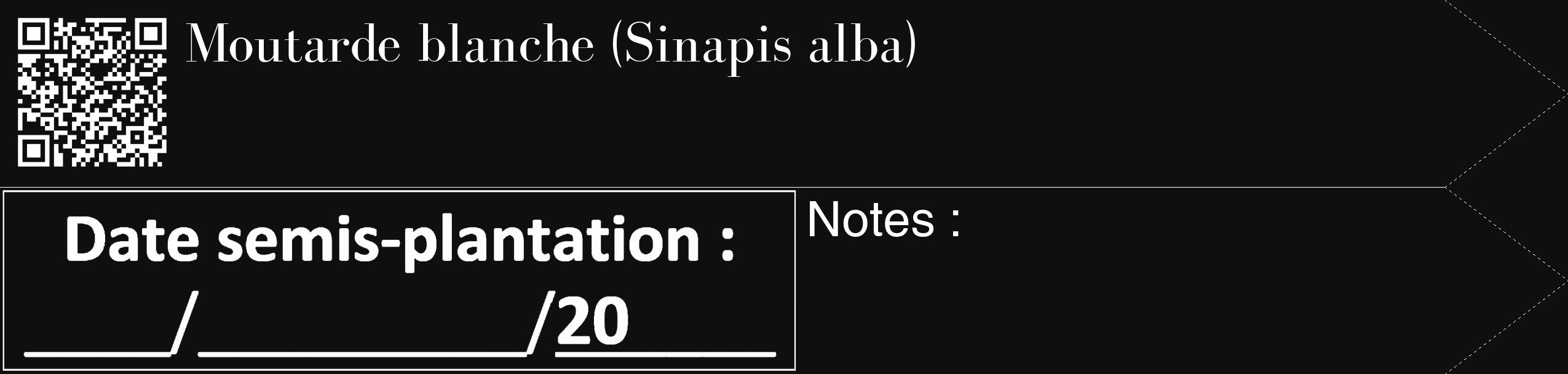 Étiquette de : Sinapis alba - format c - style blanche7_simple_simplebod avec qrcode et comestibilité