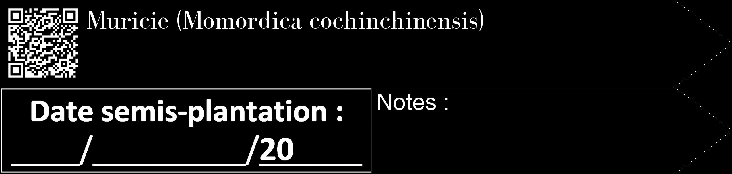 Étiquette de : Momordica cochinchinensis - format c - style blanche59_simple_simplebod avec qrcode et comestibilité