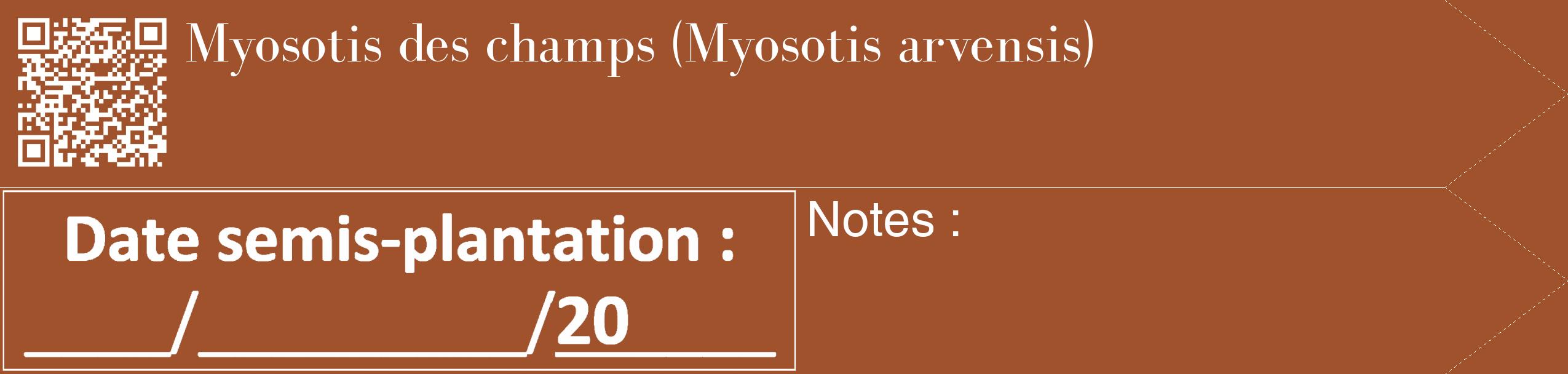Étiquette de : Myosotis arvensis - format c - style blanche32_simple_simplebod avec qrcode et comestibilité