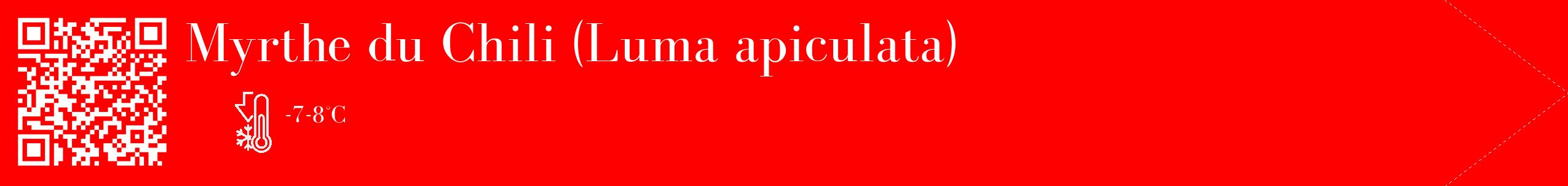 Étiquette de : Luma apiculata - format c - style blanche27_simple_simplebod avec qrcode et comestibilité