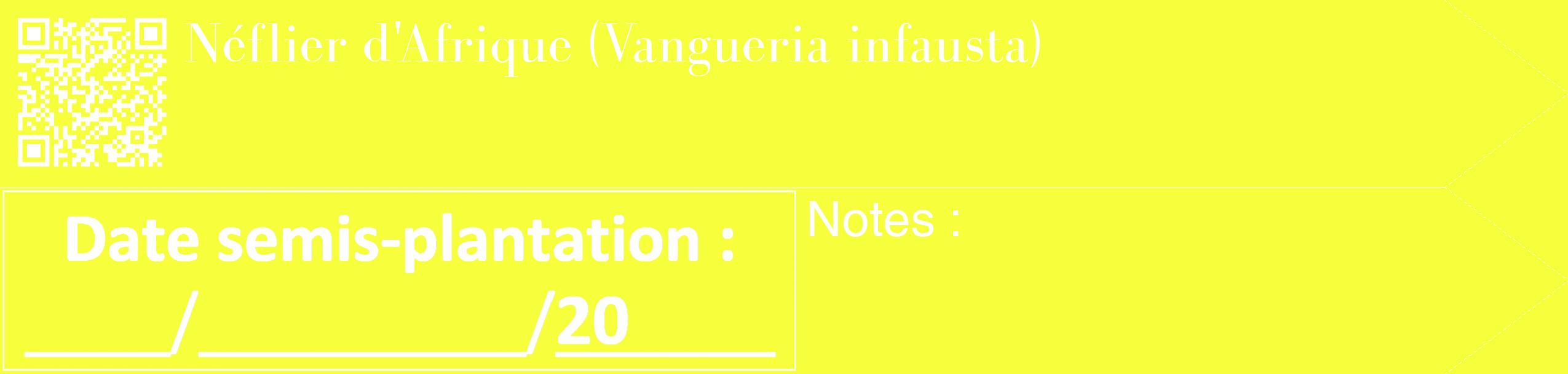 Étiquette de : Vangueria infausta - format c - style blanche18_simple_simplebod avec qrcode et comestibilité