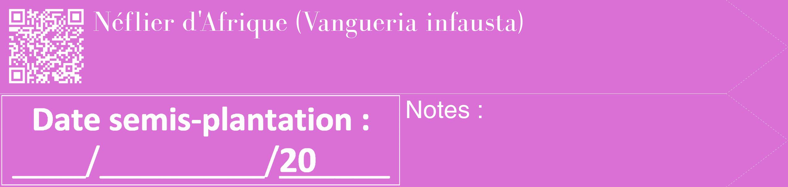 Étiquette de : Vangueria infausta - format c - style blanche52_simple_simplebod avec qrcode et comestibilité