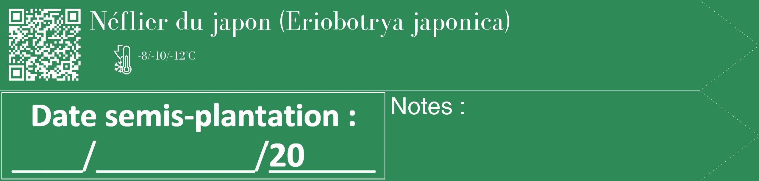 Étiquette de : Eriobotrya japonica - format c - style blanche11_simple_simplebod avec qrcode et comestibilité