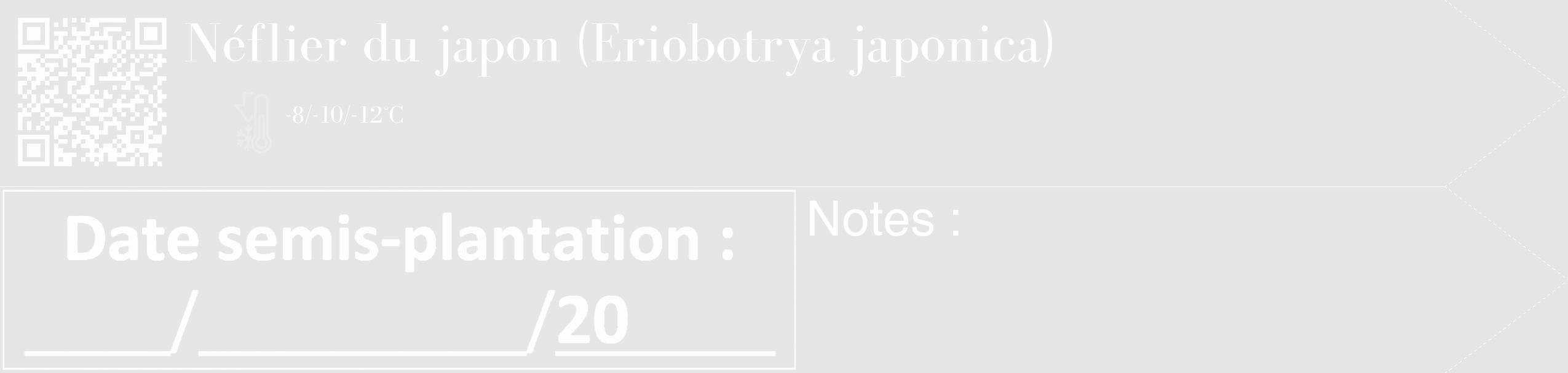 Étiquette de : Eriobotrya japonica - format c - style blanche18_simple_simplebod avec qrcode et comestibilité