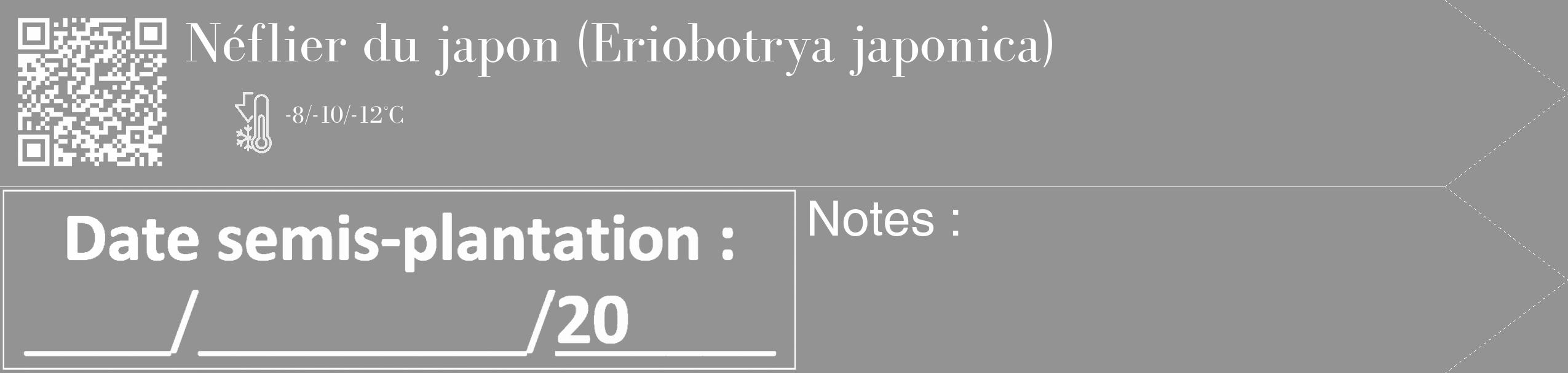 Étiquette de : Eriobotrya japonica - format c - style blanche44_simple_simplebod avec qrcode et comestibilité