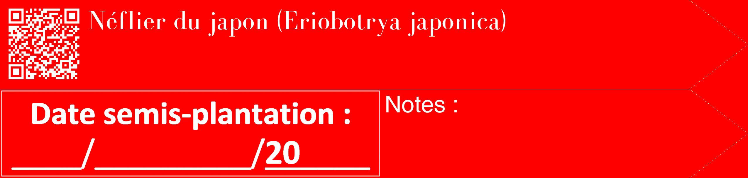 Étiquette de : Eriobotrya japonica - format c - style blanche27_simple_simplebod avec qrcode et comestibilité
