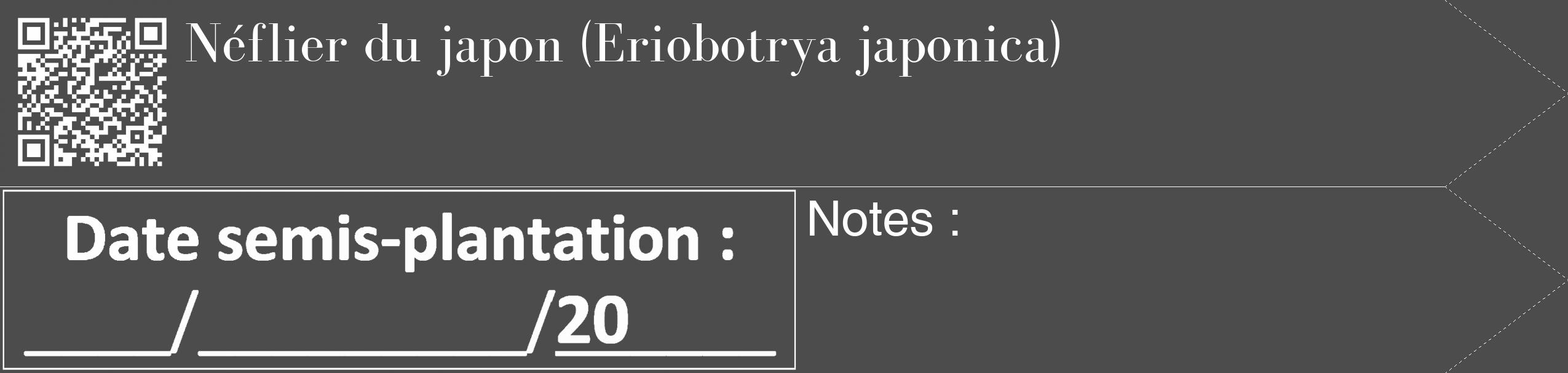 Étiquette de : Eriobotrya japonica - format c - style blanche27_simple_simplebod avec qrcode et comestibilité