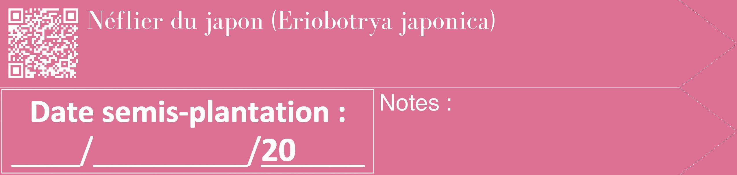 Étiquette de : Eriobotrya japonica - format c - style blanche44_simple_simplebod avec qrcode et comestibilité