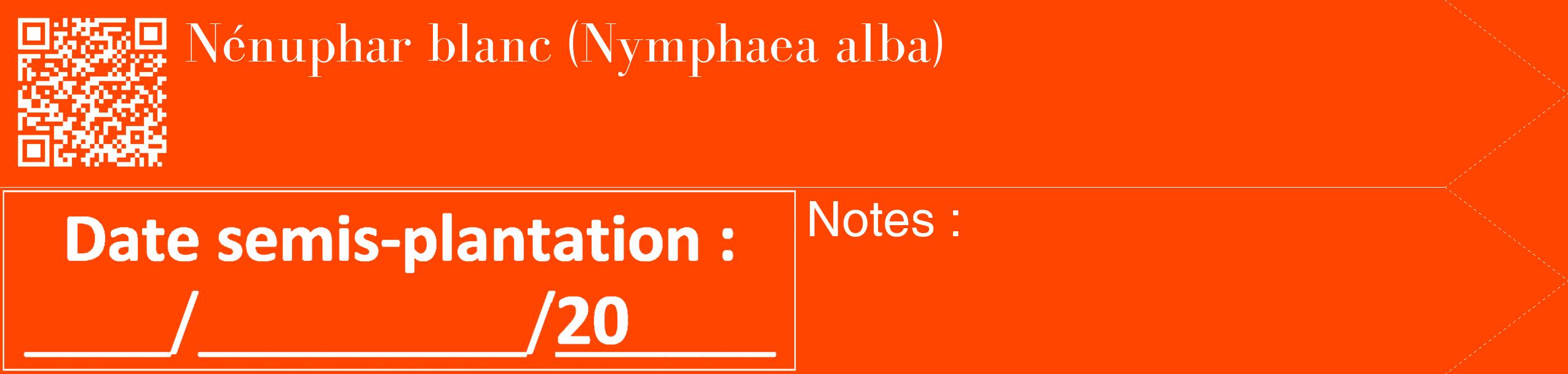 Étiquette de : Nymphaea alba - format c - style blanche26_simple_simplebod avec qrcode et comestibilité