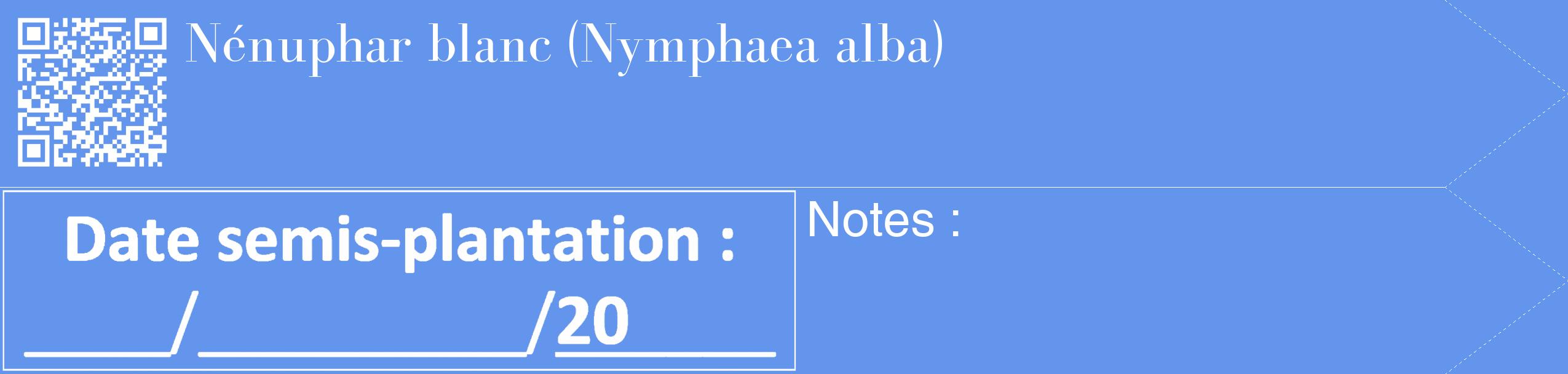 Étiquette de : Nymphaea alba - format c - style blanche4_simple_simplebod avec qrcode et comestibilité