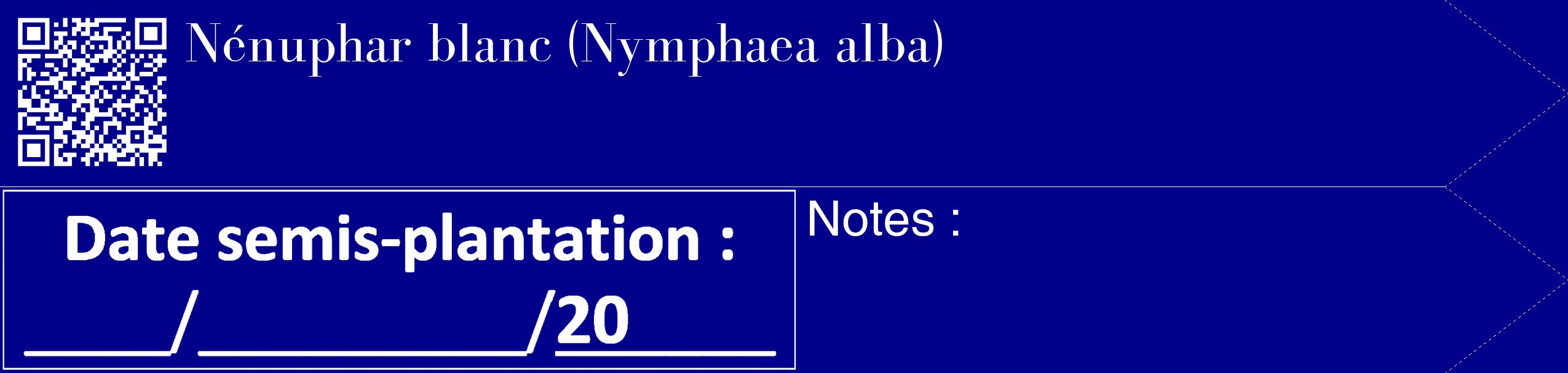 Étiquette de : Nymphaea alba - format c - style blanche7_simple_simplebod avec qrcode et comestibilité