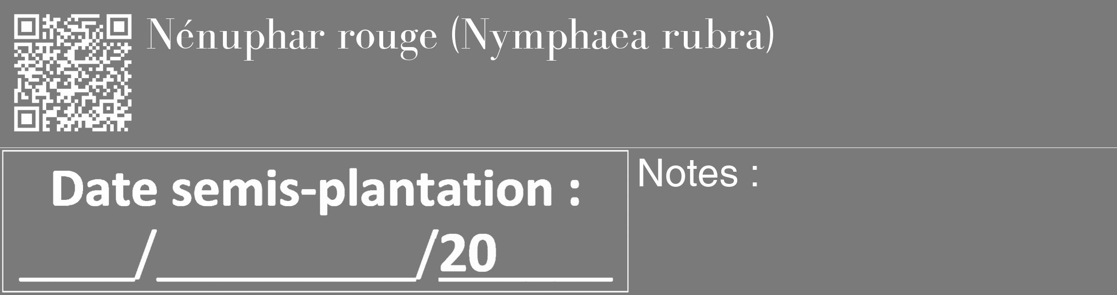 Étiquette de : Nymphaea rubra - format c - style blanche3_basique_basiquebod avec qrcode et comestibilité