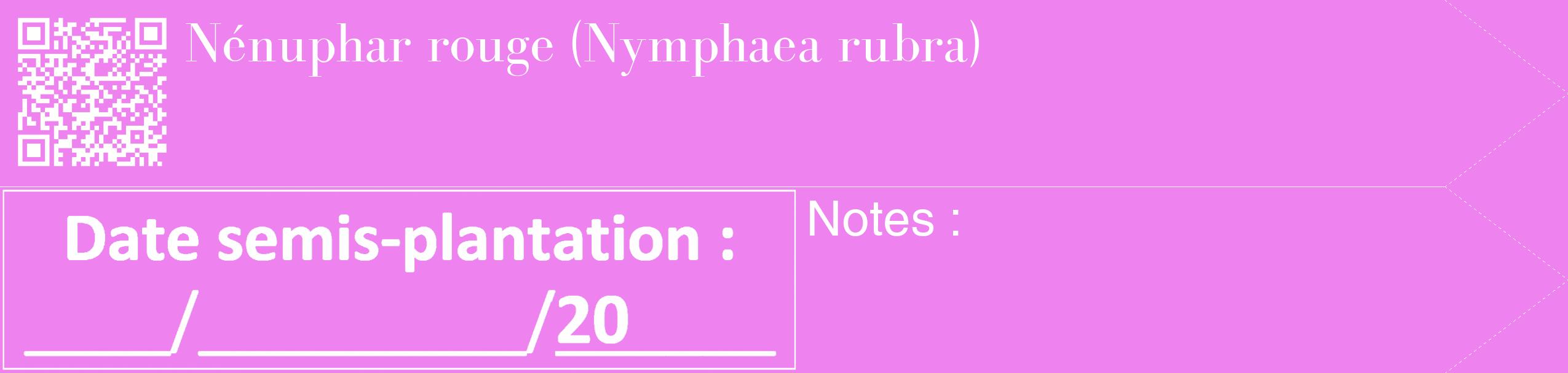 Étiquette de : Nymphaea rubra - format c - style blanche53_simple_simplebod avec qrcode et comestibilité