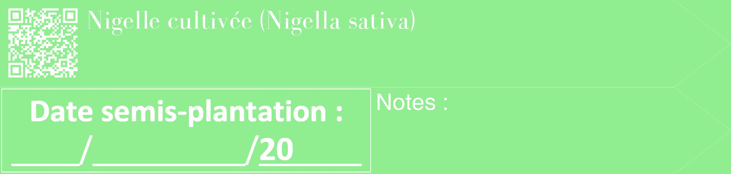 Étiquette de : Nigella sativa - format c - style blanche15_simple_simplebod avec qrcode et comestibilité