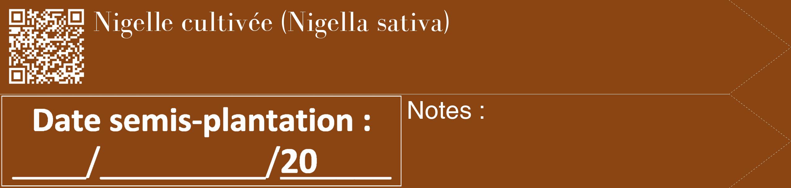 Étiquette de : Nigella sativa - format c - style blanche30_simple_simplebod avec qrcode et comestibilité