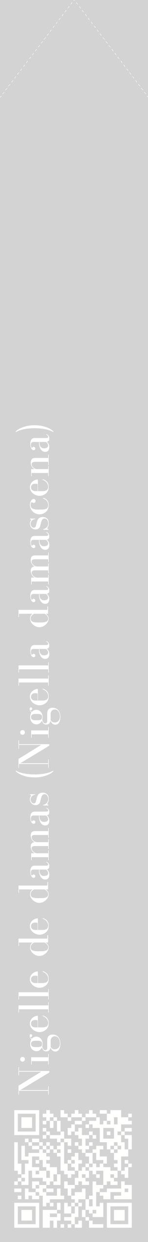 Étiquette de : Nigella damascena - format c - style blanche56_simplebod avec qrcode et comestibilité