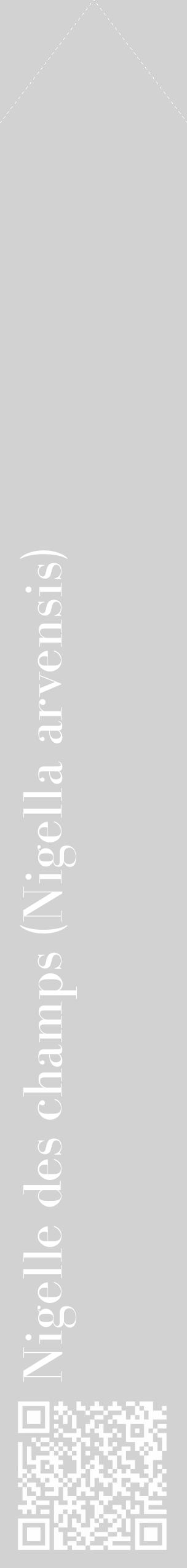 Étiquette de : Nigella arvensis - format c - style blanche14_simple_simplebod avec qrcode et comestibilité - position verticale