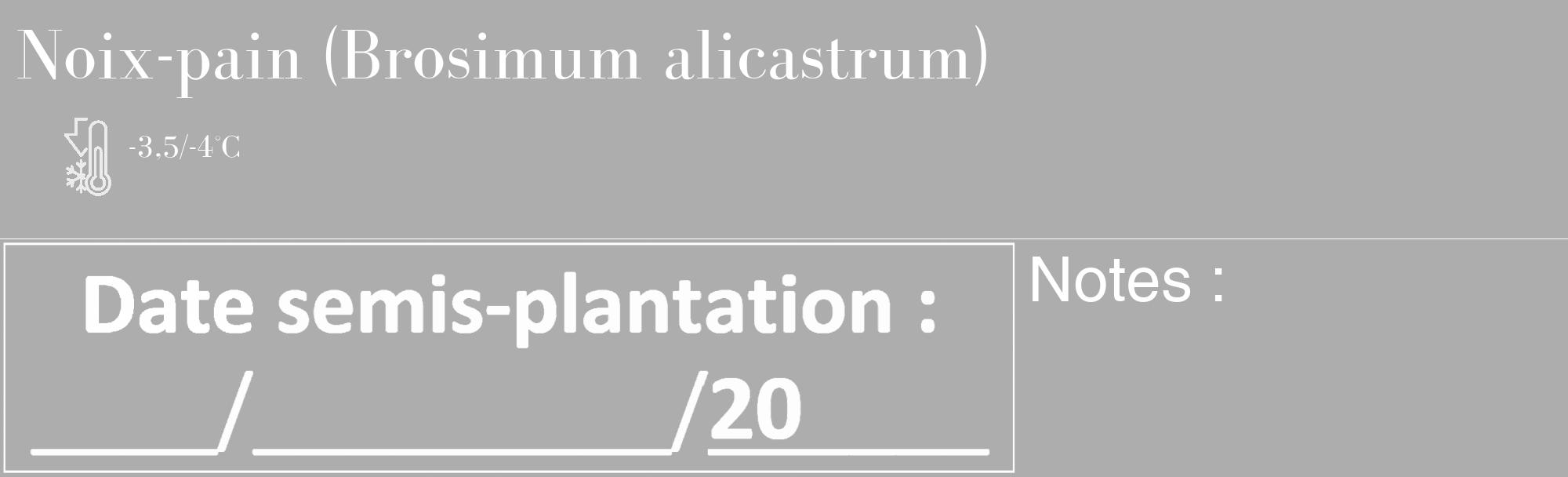 Étiquette de : Brosimum alicastrum - format c - style blanche22_basique_basiquebod avec comestibilité