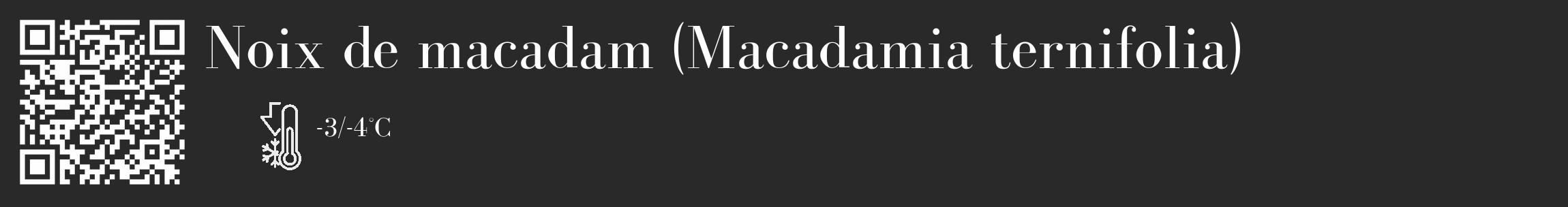 Étiquette de : Macadamia ternifolia - format c - style blanche34_basique_basiquebod avec qrcode et comestibilité