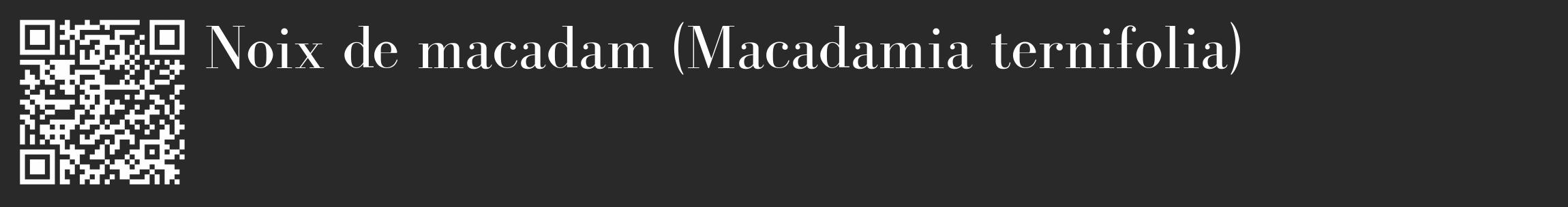 Étiquette de : Macadamia ternifolia - format c - style blanche34_basique_basiquebod avec qrcode et comestibilité