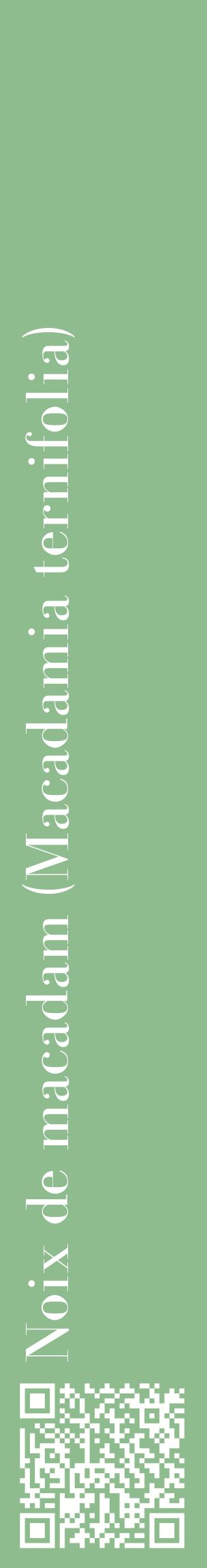 Étiquette de : Macadamia ternifolia - format c - style blanche13_basiquebod avec qrcode et comestibilité