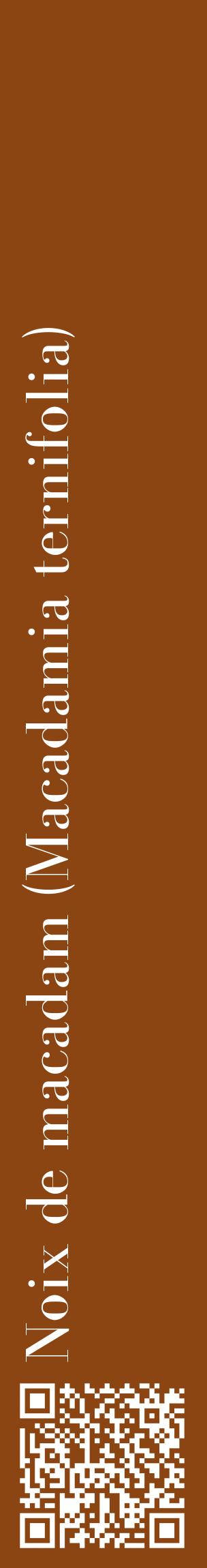Étiquette de : Macadamia ternifolia - format c - style blanche30_basiquebod avec qrcode et comestibilité