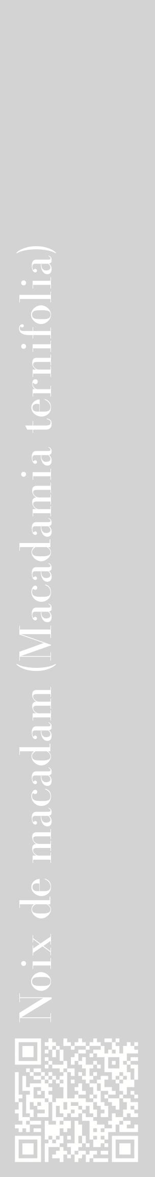 Étiquette de : Macadamia ternifolia - format c - style blanche56_basiquebod avec qrcode et comestibilité