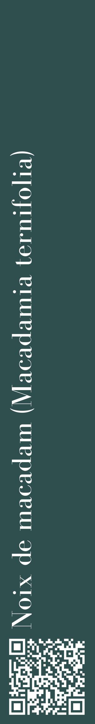 Étiquette de : Macadamia ternifolia - format c - style blanche58_basiquebod avec qrcode et comestibilité