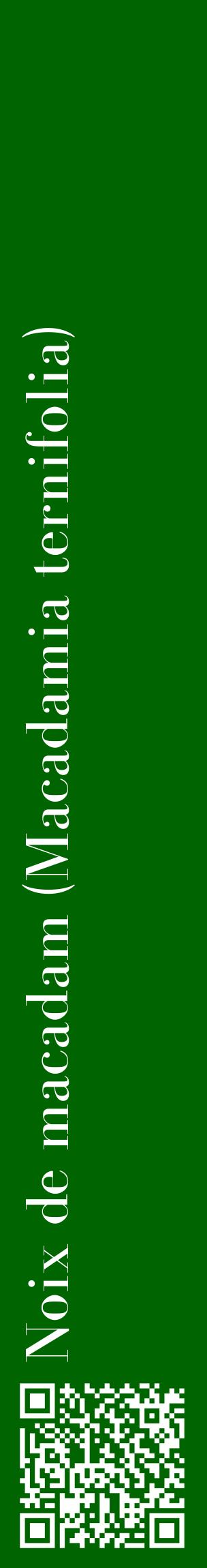 Étiquette de : Macadamia ternifolia - format c - style blanche8_basiquebod avec qrcode et comestibilité