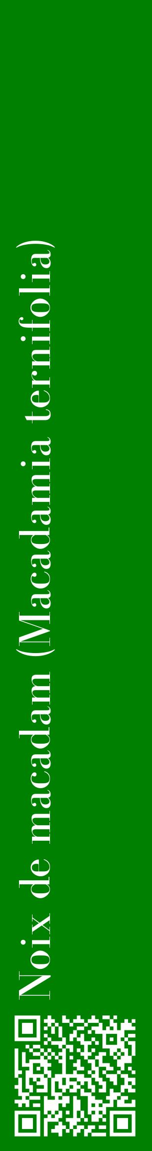 Étiquette de : Macadamia ternifolia - format c - style blanche9_basiquebod avec qrcode et comestibilité