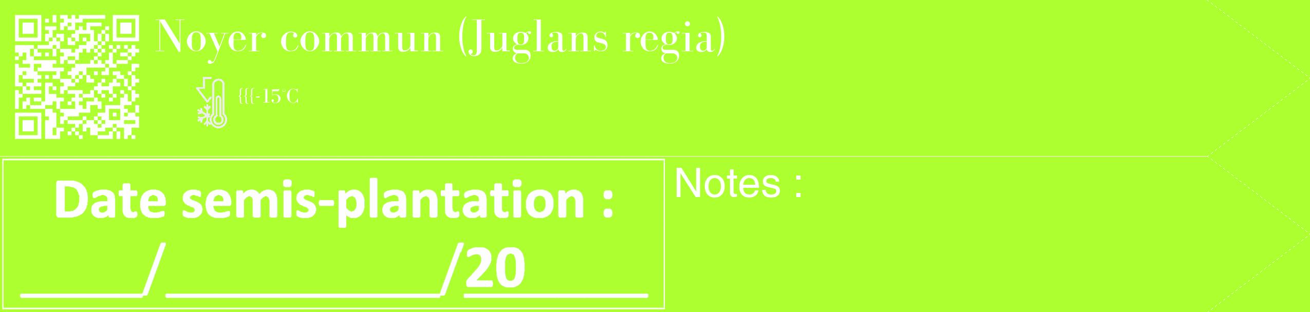 Étiquette de : Juglans regia - format c - style blanche17_simple_simplebod avec qrcode et comestibilité
