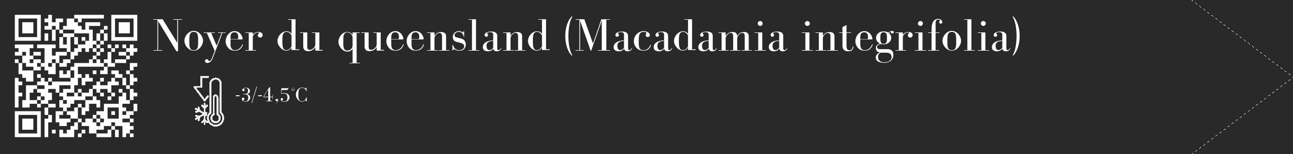 Étiquette de : Macadamia integrifolia - format c - style blanche34_simple_simplebod avec qrcode et comestibilité