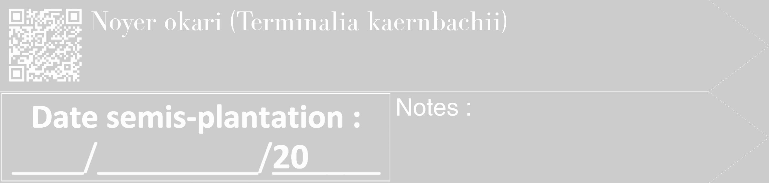 Étiquette de : Terminalia kaernbachii - format c - style blanche0_simple_simplebod avec qrcode et comestibilité