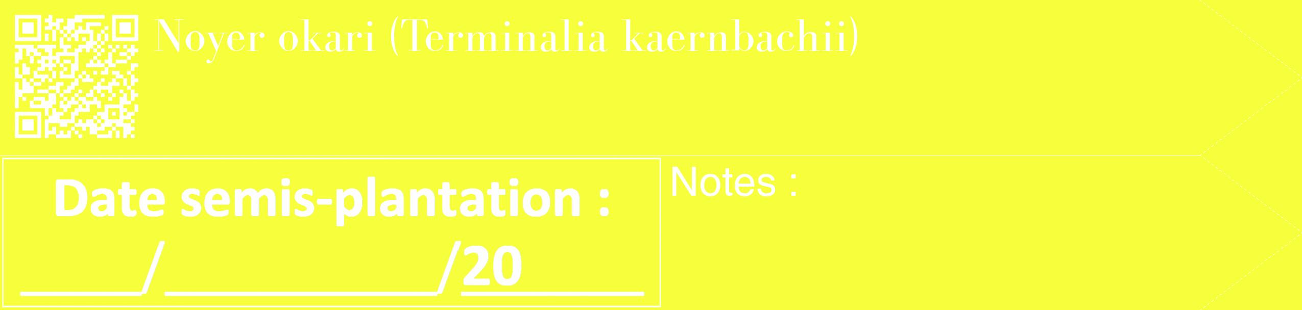 Étiquette de : Terminalia kaernbachii - format c - style blanche18_simple_simplebod avec qrcode et comestibilité
