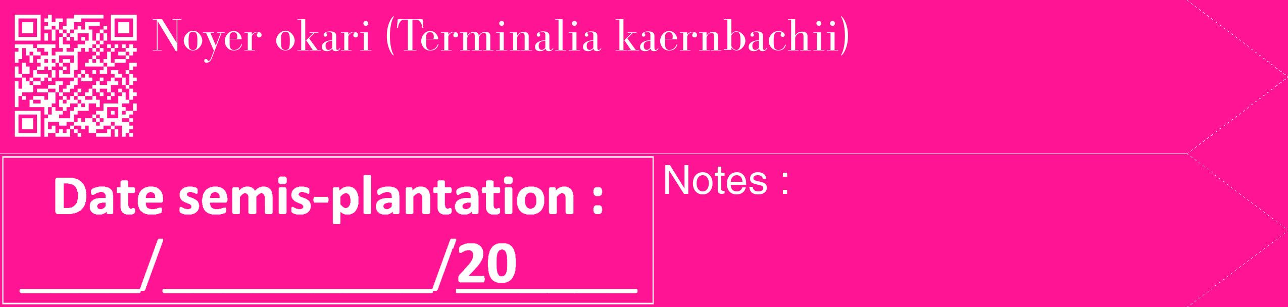 Étiquette de : Terminalia kaernbachii - format c - style blanche43_simple_simplebod avec qrcode et comestibilité