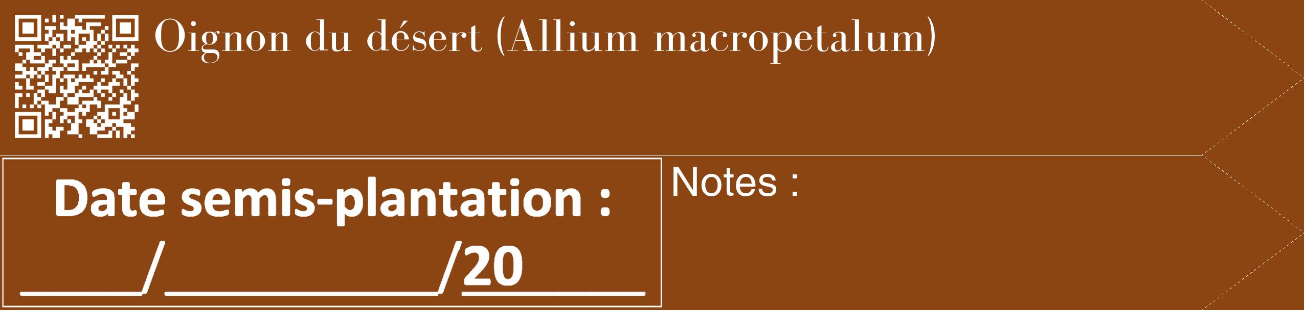 Étiquette de : Allium macropetalum - format c - style blanche30_simple_simplebod avec qrcode et comestibilité