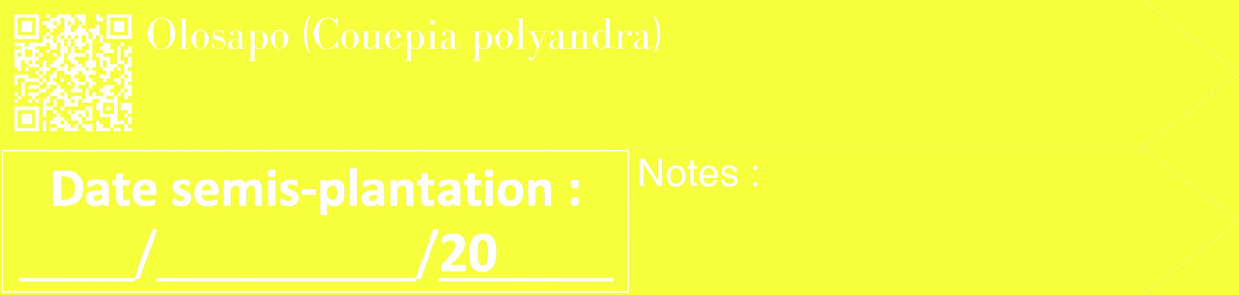 Étiquette de : Couepia polyandra - format c - style blanche18_simple_simplebod avec qrcode et comestibilité