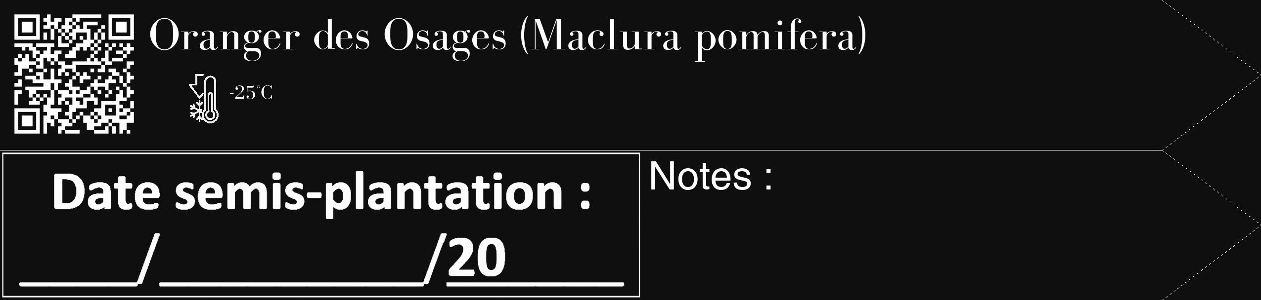 Étiquette de : Maclura pomifera - format c - style blanche7_simple_simplebod avec qrcode et comestibilité