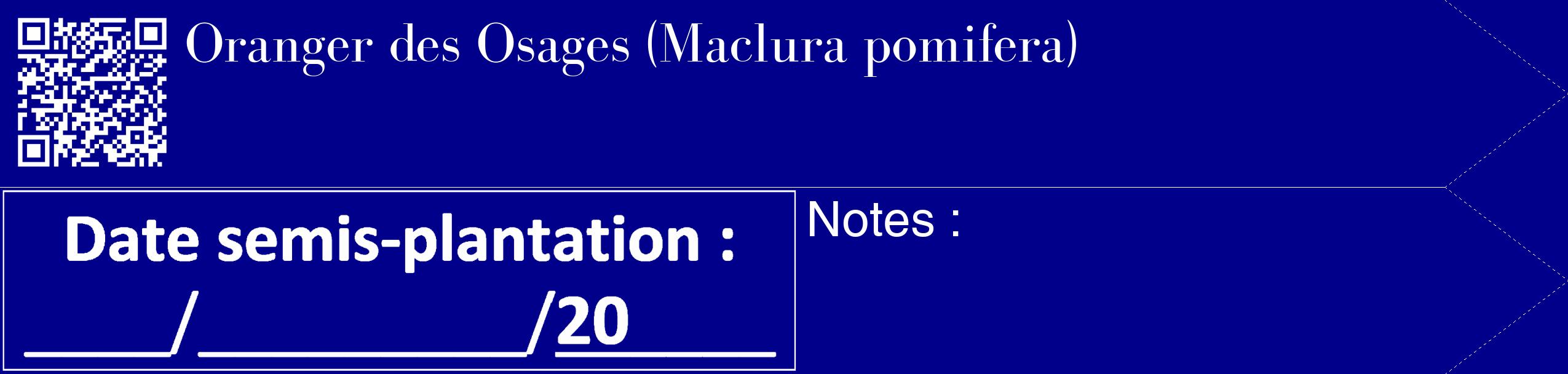 Étiquette de : Maclura pomifera - format c - style blanche7_simple_simplebod avec qrcode et comestibilité