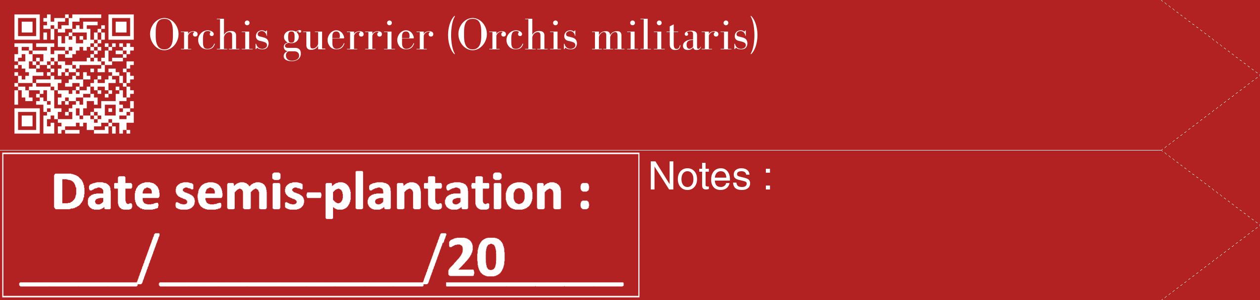 Étiquette de : Orchis militaris - format c - style blanche28_simple_simplebod avec qrcode et comestibilité